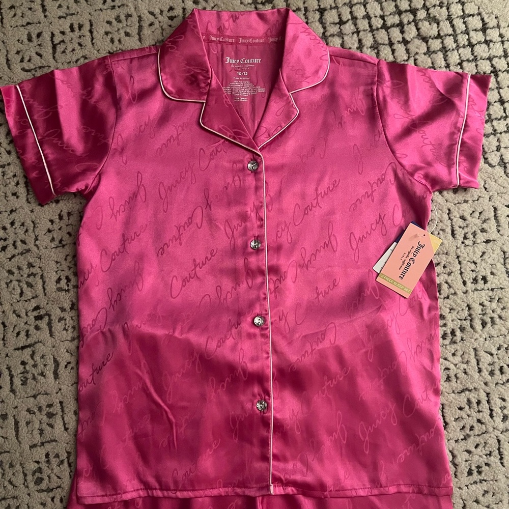 Juicy Couture Pink Satin Pajama 2-piece set